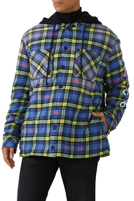 Embroidered Flannel Padded Jacket